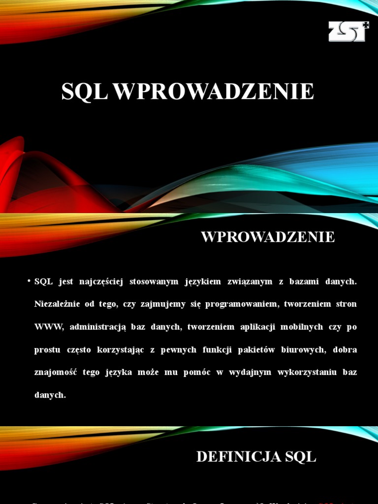 SQL 3. Wprowadzenie | PDF