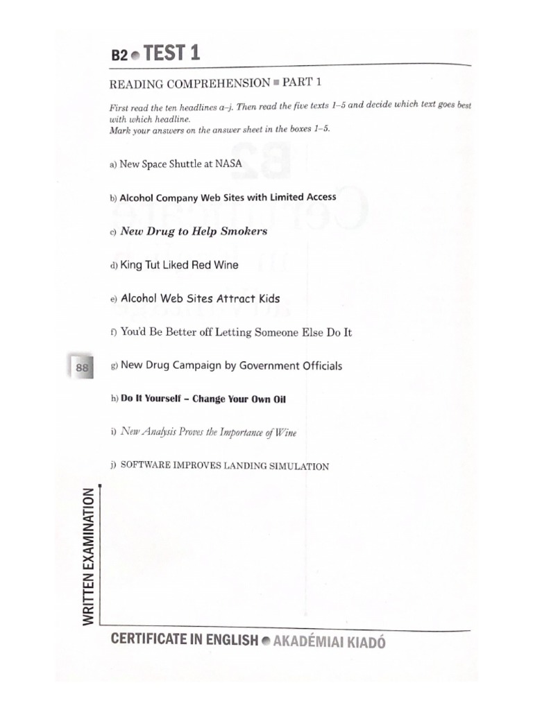 B2 - Test 1 | PDF