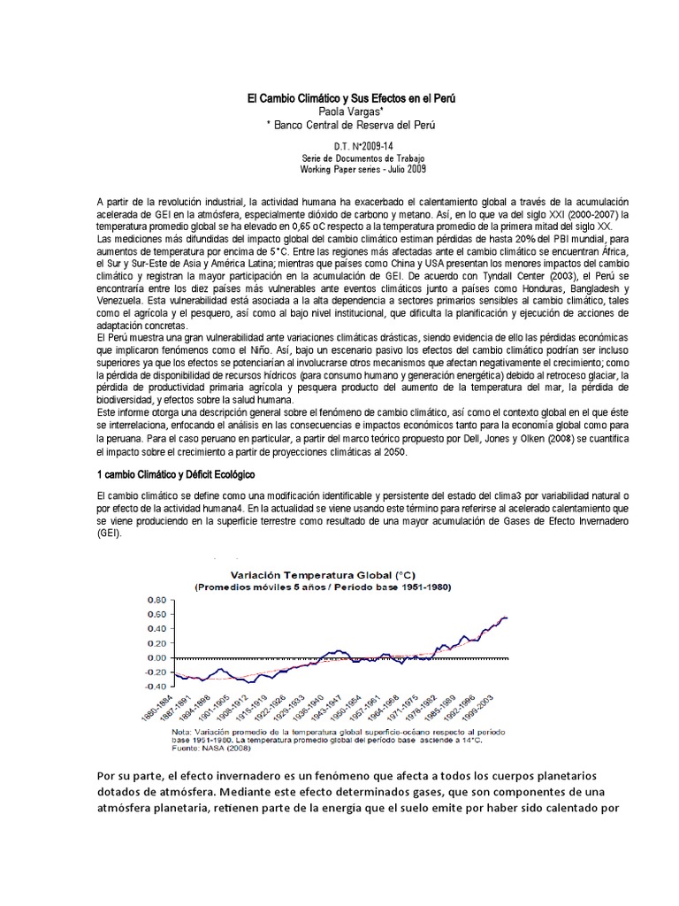Causas del Calentamiento Global en Perú | PDF | Gases de efecto ...