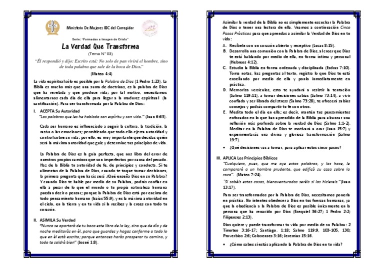 FAIDJC - Tema 3 La Verdad Que Transforma | PDF | Biblia | Dios