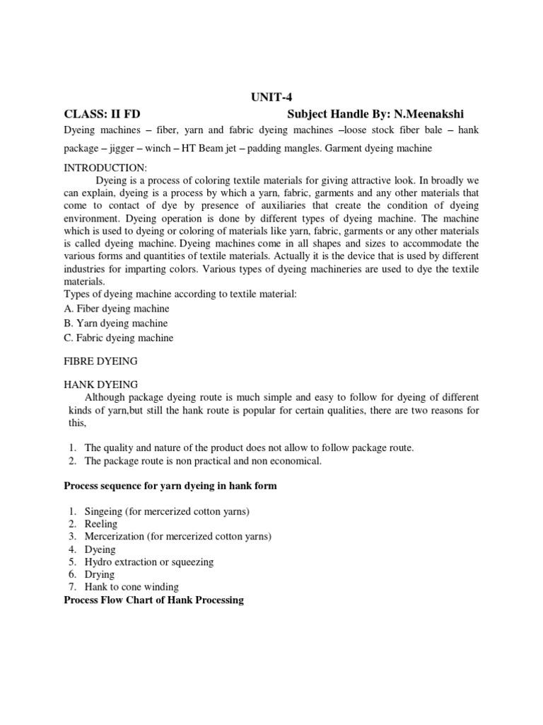 Textile Dyeing Machine Overview | PDF | Dyeing | Textiles