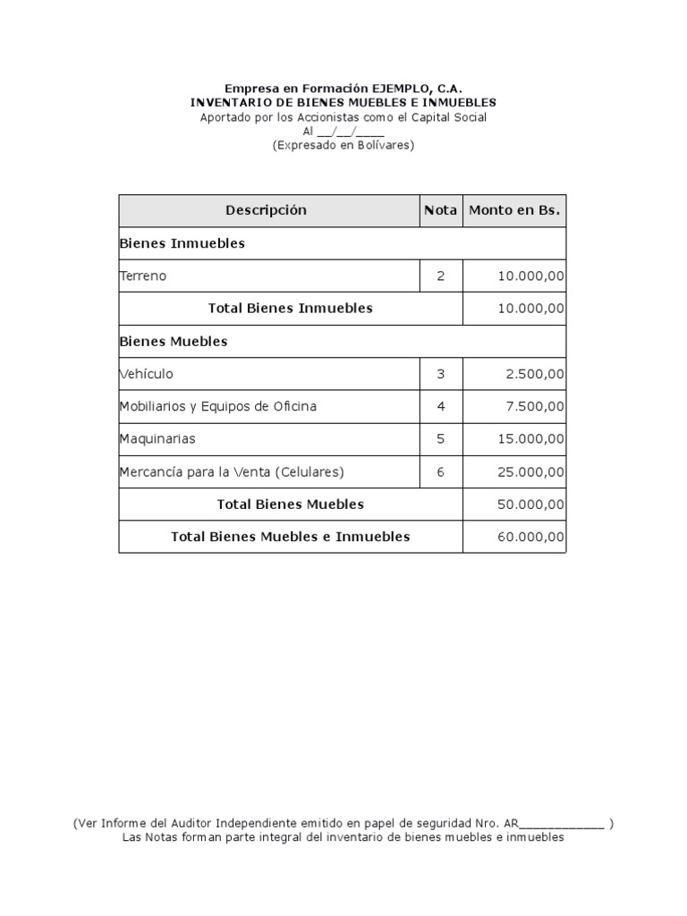 Inventario de Bienes Muebles e Inmuebles | PDF
