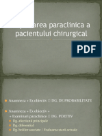 Explorarea Paraclinica A Pacientului Chirurgical