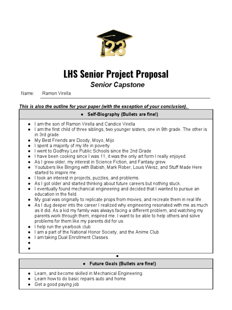 Ramon Virella - 2023 Senior Project Proposal Form | PDF | Engineering ...