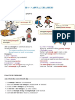 Unit 8 - Natural Disasters: Grammar - Too / Not Enough