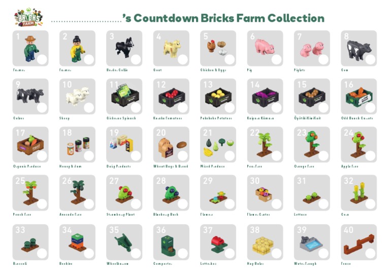 Countdown Bricks Farm Collection Guide | PDF | Food And Drink | Agriculture