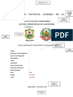 Carátula de Proyecto de Tesis o Investigación - Pregrado