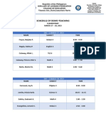 Schedule of Demo-Teaching: Elementary