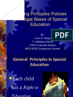 Guiding Principles Policies and Legal Bases of Special Education
