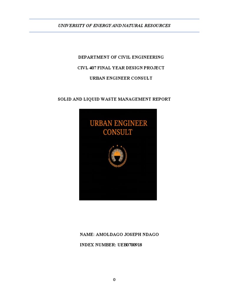 Waste Management Report for UENR Estate | PDF | Sewage Treatment ...