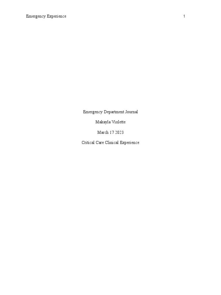 Emergency Department Journal Pdf Emergency Department Patient