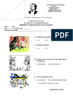 Chestionar Cutremur de pământ, cl.I