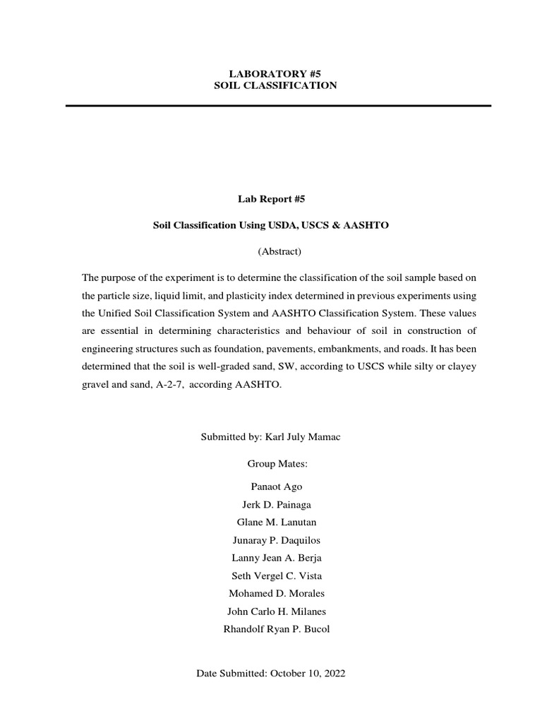 Classifying soil using standard methods pdf earth sciences