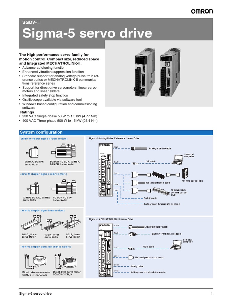 I73e SGDV Sigma5 Servo Drive Datasheet en PDF Electric Motor