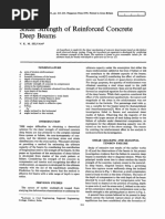 Shear Strength of Reinforced Concrete Deep Beams