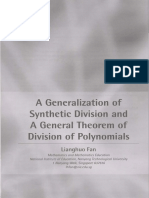 A Generalization of Synthetic Division and A General Theorem of Division of Polynomials (Lianghuo Fan)
