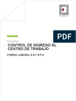 Control de Ingreso Al Centro de Trabajo: Fuerza Laboral E.S.T S.P.A