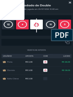 Rodada de Double: #N8R2Pjajkb Jogada em 25/07/2022 10:59 Am