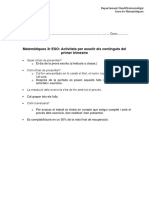 Matemàtiques 3r ESO: Activitats Per Assolir Els Continguts Del Primer Trimestre