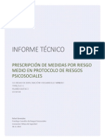 Informe Técnico: Prescripción de Medidas Por Riesgo Medio en Protocolo de Riesgos Psicosociales