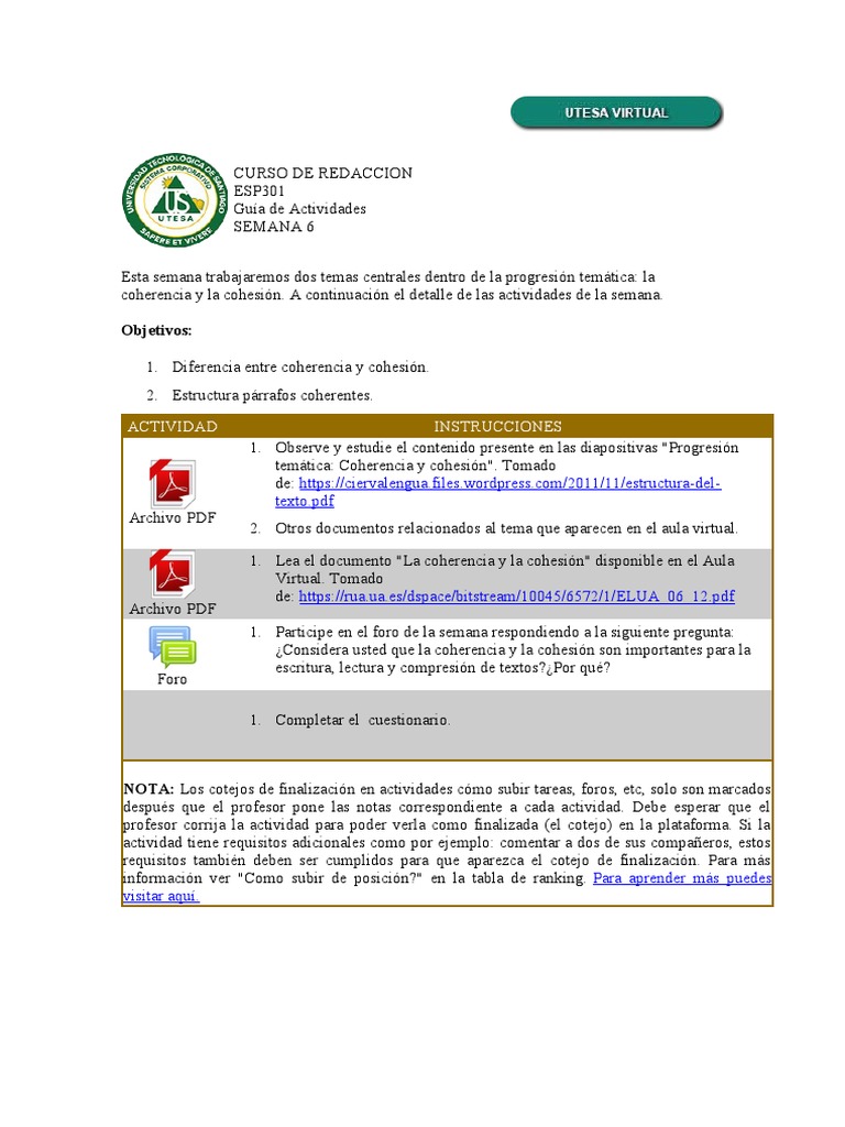 Guía Semana 6 | PDF | Crecimiento personal y profesional