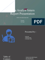 Data Analyst Intern Report Presentation: Industry Internship Program (IIP) Presenter Sahil Singh
