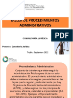 Taller de Procedimientos Administrativos: Consultoría Jurídica