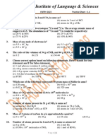 Institute of Language & Sciences: Chemistry ENTRY-2023 Practice Sheet - 1.4