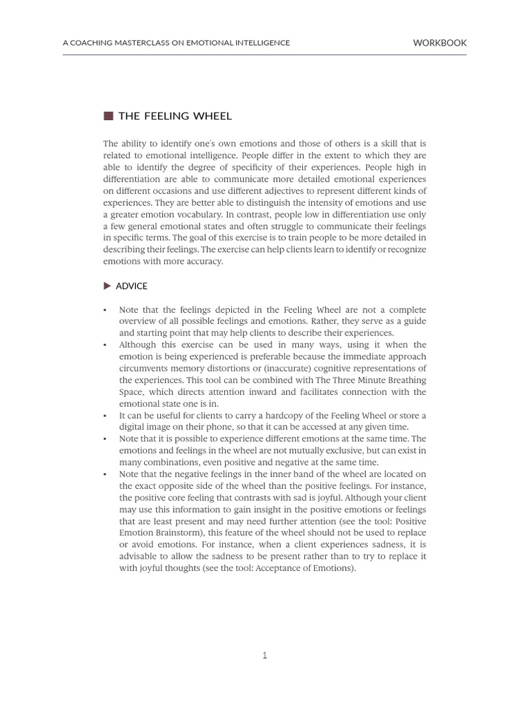 The Feeling Wheel Pdf Feeling Emotions