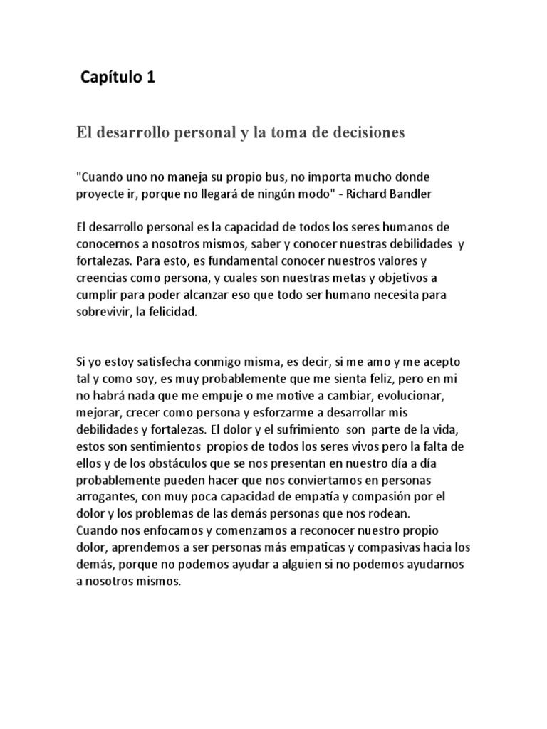 Desarrollo Personal y Toma de Decisiones | PDF | Desarrollo personal ...