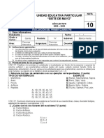 Evaluación del primer quimestre de Ciencias Naturales