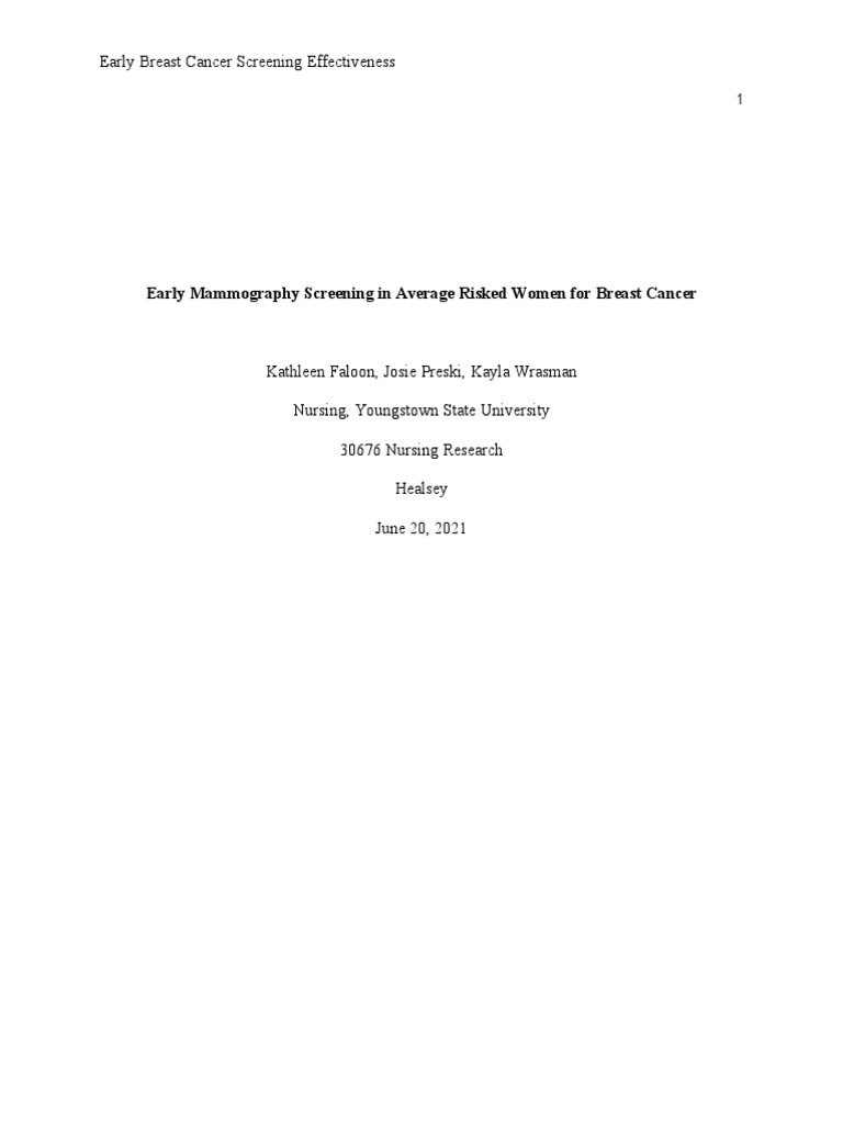 Early Breast Cancer Screening Insights | PDF | Mammography | Breast Cancer