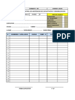 N° Cargo Temp. ºc Nombres Y Apellidos D.N.I. Firma