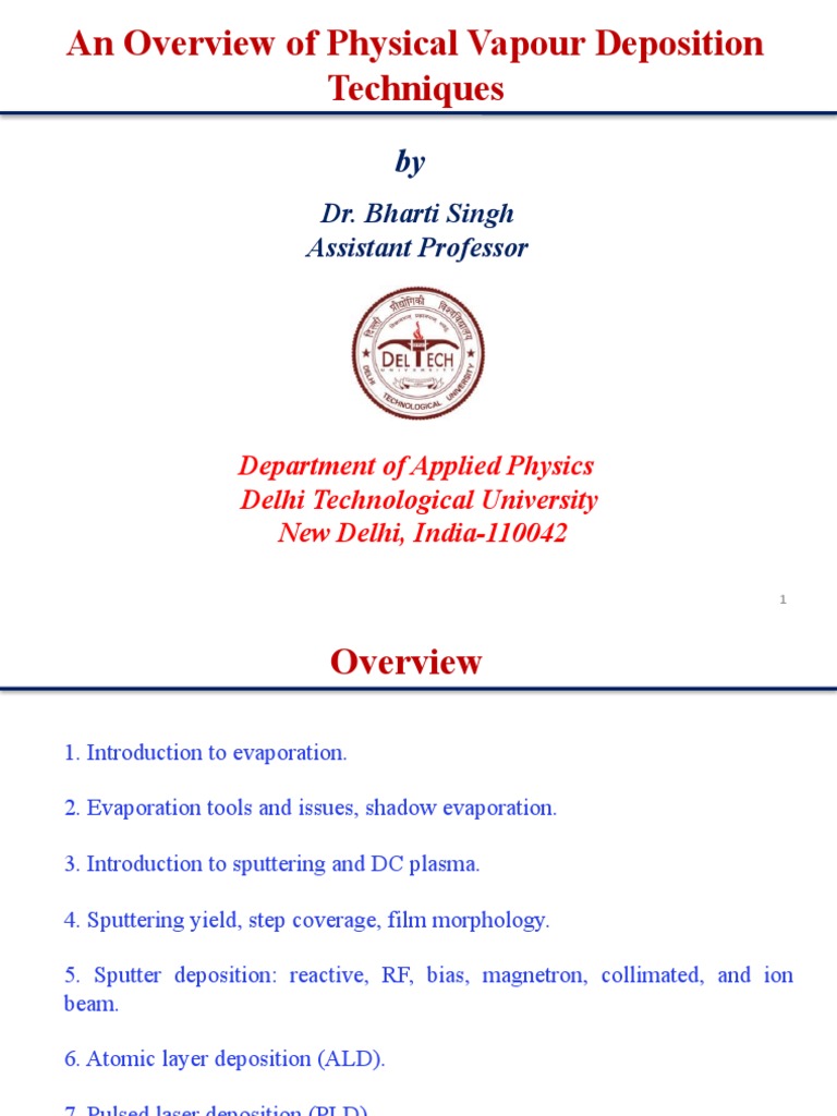 Overview of Physical Vapour Deposition Techniques | PDF | Sputtering ...