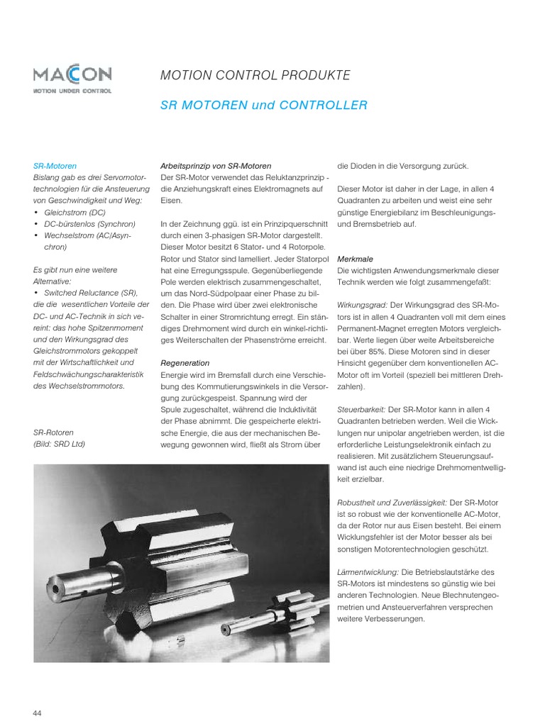 SR Motoren Und Controller: Motion Control Produkte | PDF