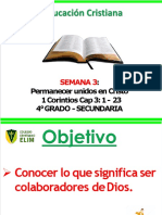 Permanecer Unidos en Cristo 1 Corintios Cap 3: 1 - 23 4°grado - Secundaria