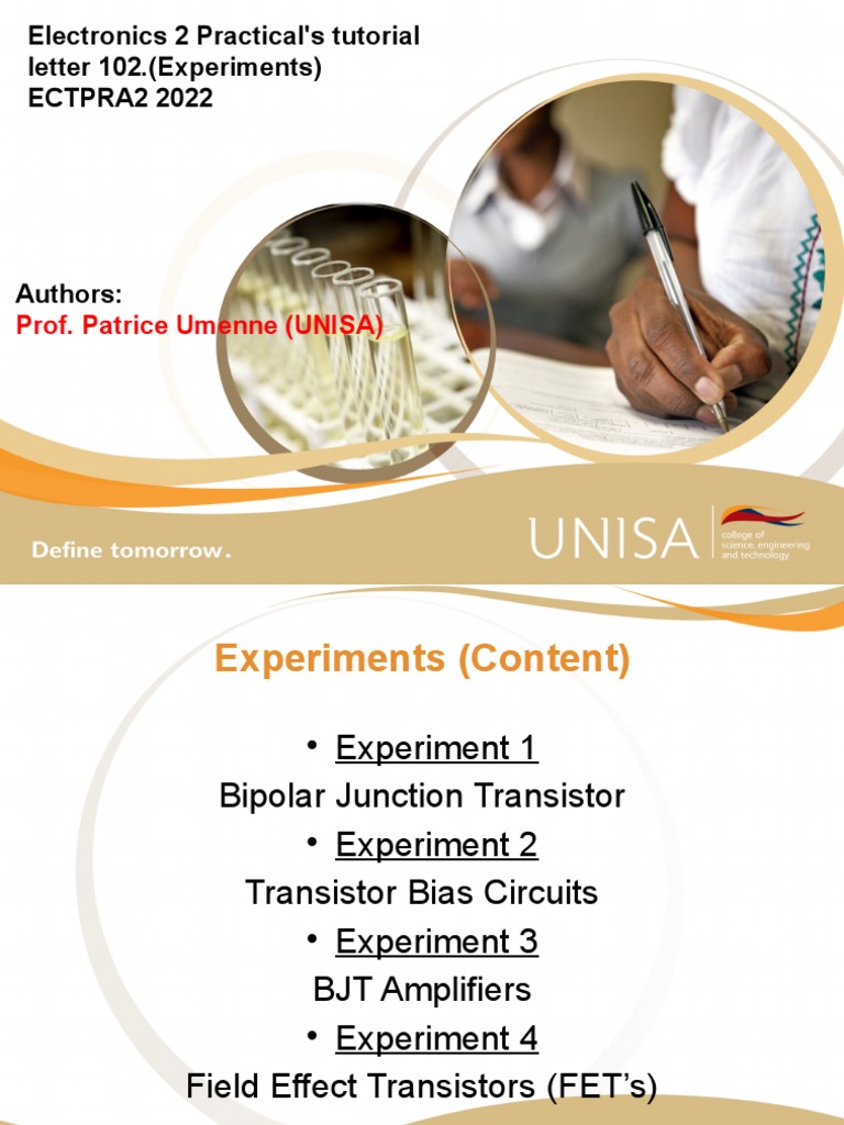 Electronics 2 Practical Experiments Guide | PDF | Field Effect ...
