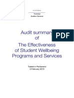 Student Wellbeing Audit Summary