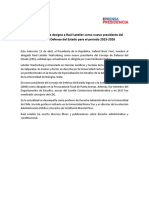 Comunicado Nuevo Pdte Cde