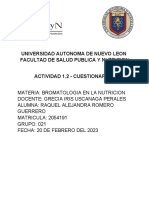 Universidad Autonoma de Nuevo Leon Facultad de Salud Publica Y Nutricion Actividad 1.2 - Cuestionario 2