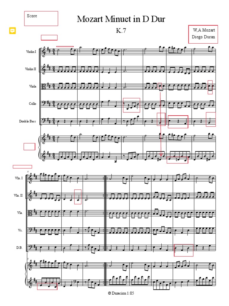 Minueto D Dur-Version | PDF