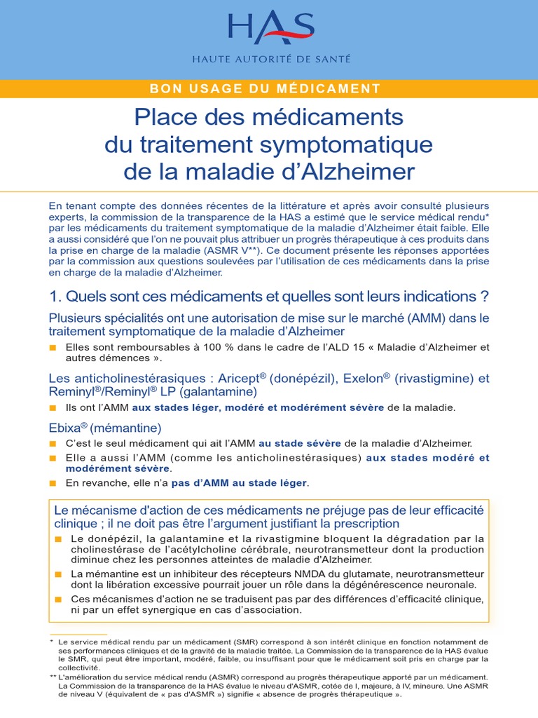 Questions Alzheimer Fiche | PDF | Maladie d'Alzheimer | Sciences de la ...