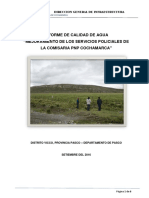 Informe de Calidad de Agua "Mejoramiento de Los Servicios Policiales de La Comisaria PNP Cochamarca "