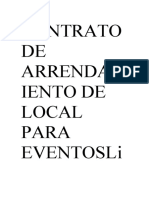 Contrato DE Arrendam Iento de Local para Eventosli