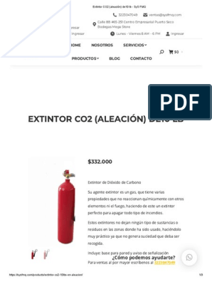 Extintor CO2 Tipo BC 10 Libras (4.5kg) MOD. USA