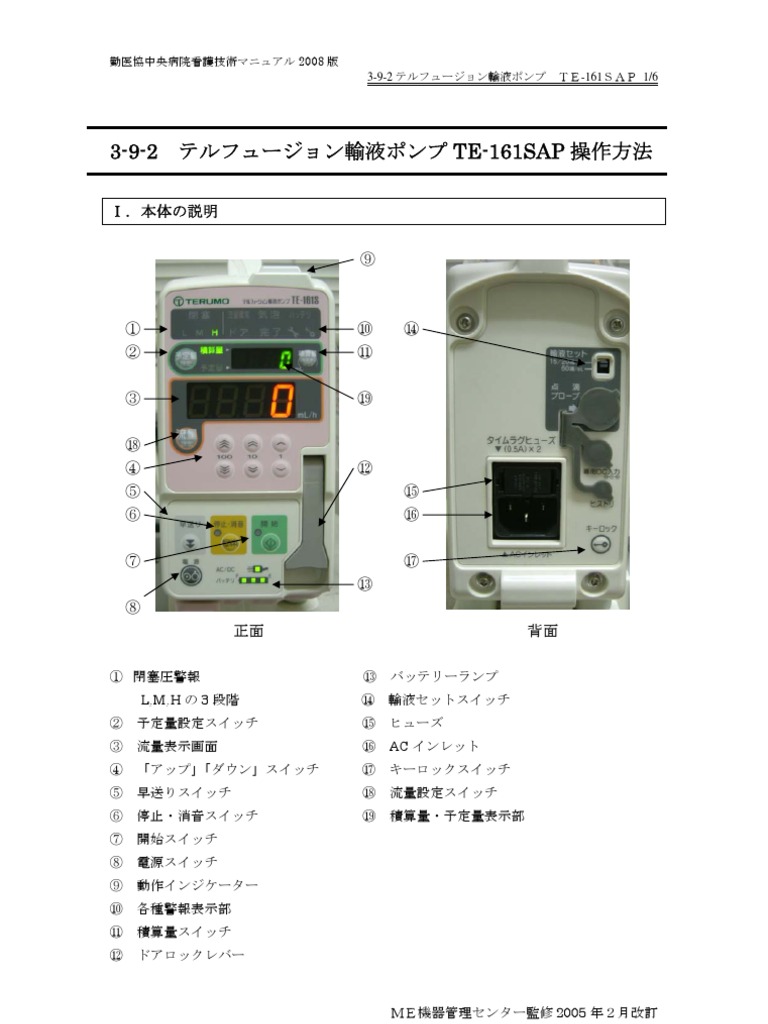 テルモ　輸液ポンプ TE161S テルモ 輸液ポンプ TE161S - メルカリ
