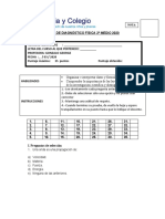 Nota:: 1. Una Onda Es Una Propagación De: A) Velocidad. B) Materia. C) Fuerza. D) Energía. E) Ninguna de Las Anteriores