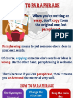 How To Paraphrase (For Sharing) Lesson 4