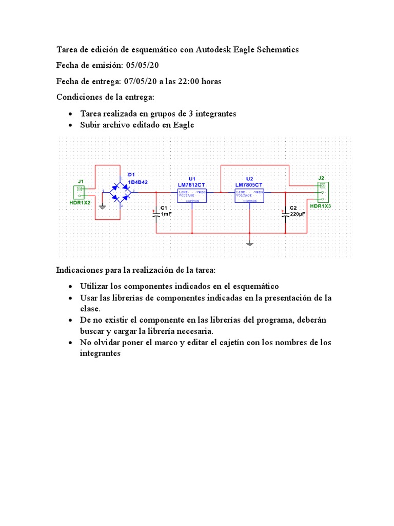 Tarea de Edición de Esquemático Con Autodesk Eagle Schematics | PDF