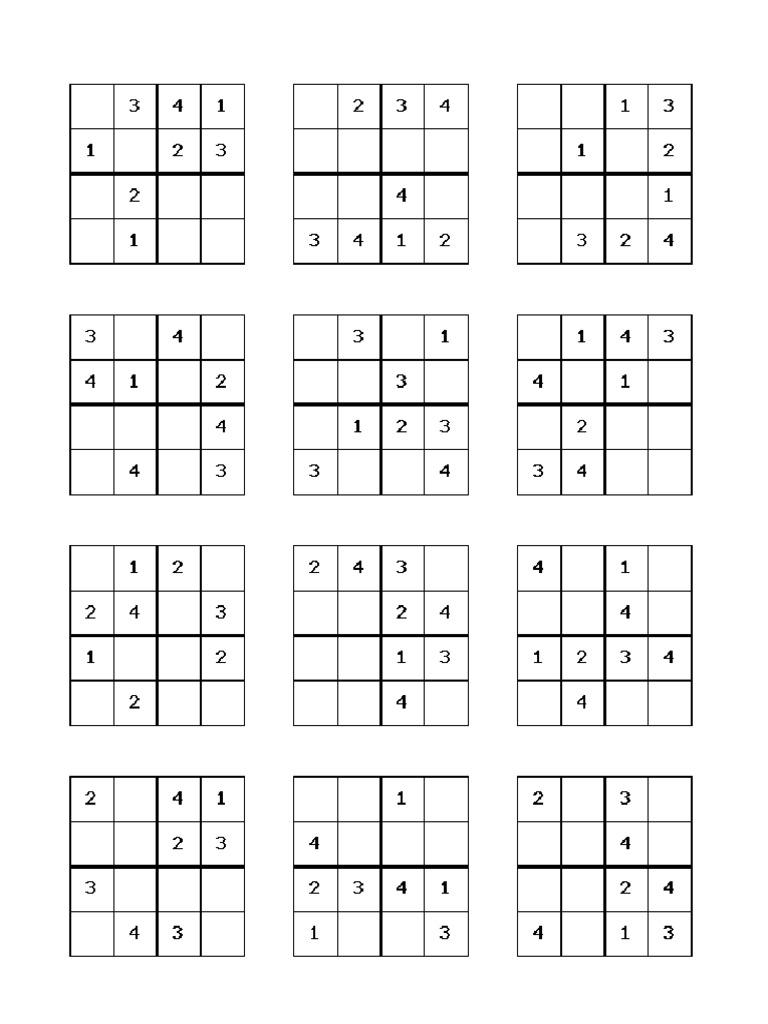 Sudoku 4x4 | PDF